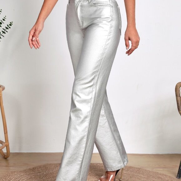 Silver Casual Womens Straight Leg Jeans - Picture 5 of 6